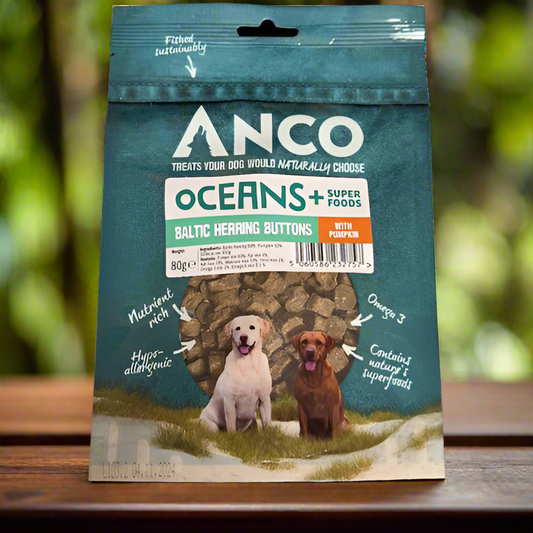 Anco Oceans+ Baltic Herring Buttons with Pumpkin 80g